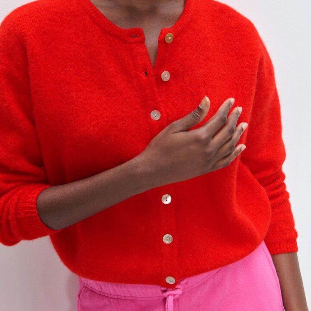 American Vintage - Women's cardigan Vitow - Strawberry - SZ Medium - NEW